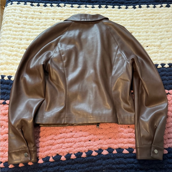 Bagatelle Chocolate Faux Leather Jacket - Picture 4 of 6